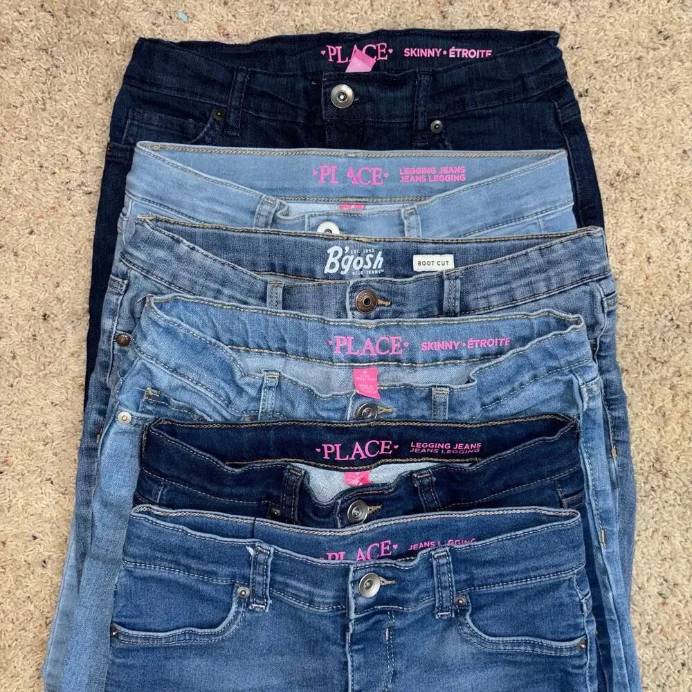 Lot of 6 - Girls Jeans Size 8 Plus - Children’s Place - Oshkosh